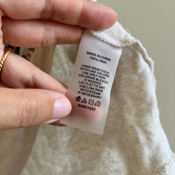 Vince Camuto 100% Linen Top Y2K Retro Bandana Scarf Boho Lagenlook Women's‎ Sz S - Picture 5 of 7